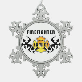 消防士家族 スノーフレークピューターオーナメント