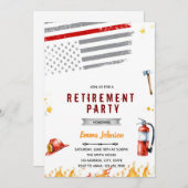 消防士引退パーティーの招待状 招待状 (正面/裏面)