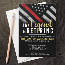 消防士引退パーティーレッドライン旗 消防士 招待状