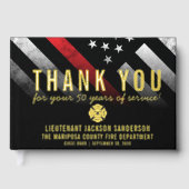 消防士引退記念 赤いラインの旗 ゲストブック (正面)