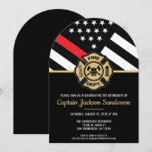 消防士引退 消防署 消防員 招待状 (正面/裏面)