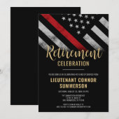 消防士引退 消防署 消防員 招待状 (正面/裏面)