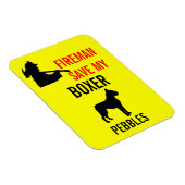 消防士救ボクサーの犬の火の安全 マグネット (右側)