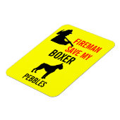 消防士救ボクサーの犬の火の安全 マグネット (左側)