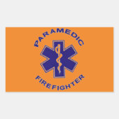消防士救急医療隊員 長方形シール (正面)