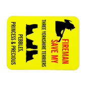 消防士救私の三つのヨークシャーの恐怖の安全性 マグネット (横)