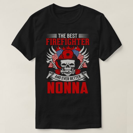 消防士最高のとさらに良いNONNA Tシャツ (デザイン正面)