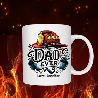 消防士最高のパパ父の日パーソナライズされた コーヒーマグカップ