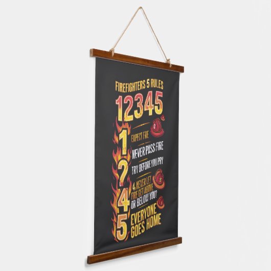 消防士法規勇敢の規則 吊り下げ型タペストリー (傾斜あり)