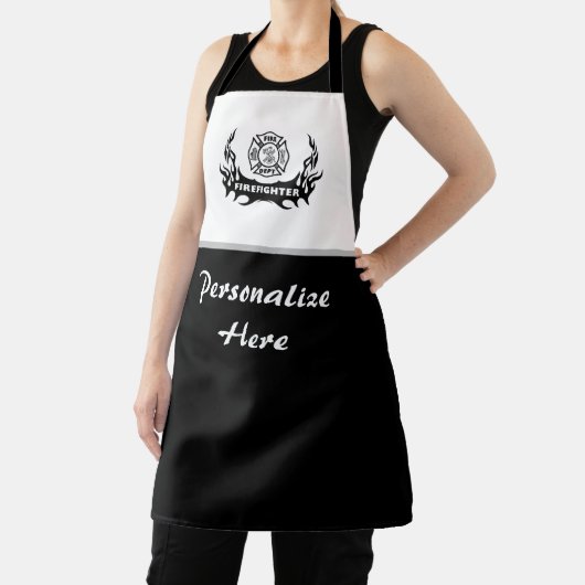 消防士消防士のタトゥーのロゴ エプロン (インサイチュ)