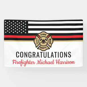 消防士消防士アカデミー赤線旗卒業 横断幕