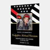 消防士消防士院卒業会写真 アクリルサイン (傾斜)