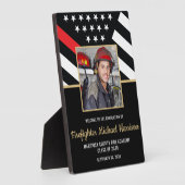 消防士消防士院卒業会写真 フォトプラーク (側面)