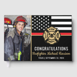 消防士消防士院旗の卒業写真 ゲストブック