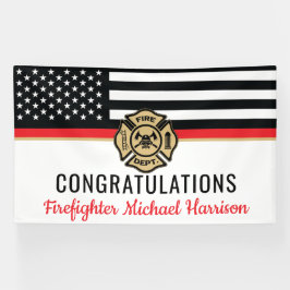 消防士消防士院薄赤線卒業 横断幕