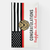 消防士消防士院薄赤線卒業 横断幕 (縦)