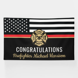 消防士消防士院薄赤線卒業 横断幕