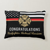 消防士消防士院赤線旗卒業 アクセントクッション (裏面)