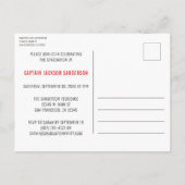 消防士消防士院赤線旗卒業 インビテーションポストカード (裏面)