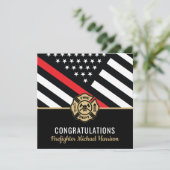 消防士消防士院赤線旗卒業 カード (スタンド正面)