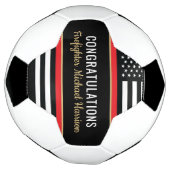 消防士消防士院赤線旗卒業 サッカーボール (回転)