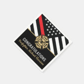 消防士消防士院赤線旗卒業 スタンダードカクテルナプキン (角)