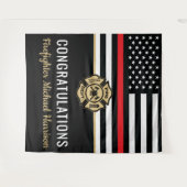 消防士消防士院赤線旗卒業 タペストリー (正面(横))