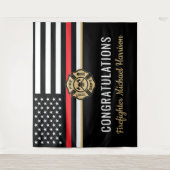 消防士消防士院赤線旗卒業 タペストリー (正面)