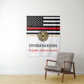 消防士消防士院赤線旗卒業 タペストリー (インサイチュ)