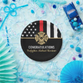 消防士消防士院赤線旗卒業 ペーパープレート (パーティー)