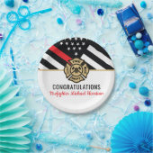 消防士消防士院赤線旗卒業 ペーパープレート (パーティー)