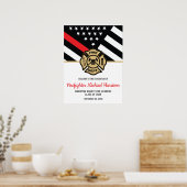 消防士消防士院赤線旗卒業 ポスター (キッチン)