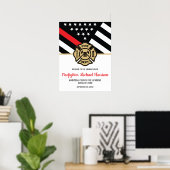 消防士消防士院赤線旗卒業 ポスター (ホームオフィス)