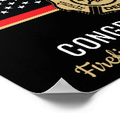 消防士消防士院赤線旗卒業 ポスター (角)