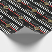 消防士消防士院赤線旗卒業 ラッピングペーパー (角)