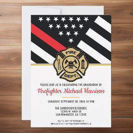 消防士消防士院赤線旗卒業 招待状