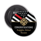 消防士消防士院赤線旗卒業 栓抜き (正面)