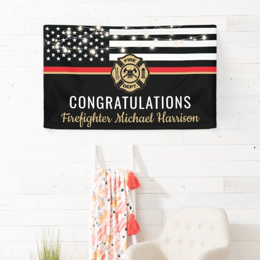 消防士消防士院赤線旗卒業 横断幕 (インサイチュ)