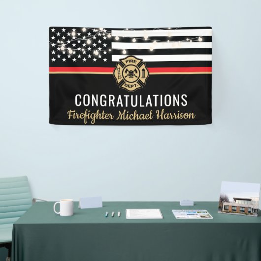 消防士消防士院赤線旗卒業 横断幕 (トレードショー)