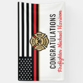 消防士消防士院赤線旗卒業 横断幕 (縦)