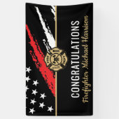 消防士消防士院赤線旗卒業 横断幕 (縦)