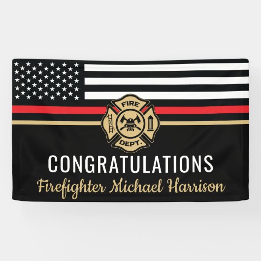 消防士消防士院赤線旗卒業 横断幕 (横)