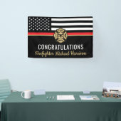 消防士消防学校の卒業式薄い赤線 横断幕 (トレードショー)