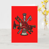 消防士消防庁の紋章 カード (黄色い花)