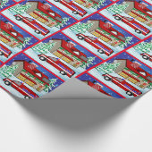 消防士消防署救急車EMSクリスマス ラッピングペーパー (角)