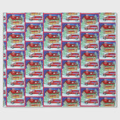 消防士消防署救急車EMSクリスマス ラッピングペーパー (フラット)