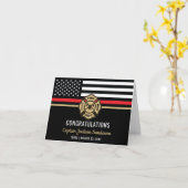 消防士消防署旗消防士の退職 カード (黄色い花)