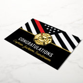 消防士消防署旗消防士の退職 箔招待状 (回転した状態)