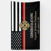 消防士消防署消防士の退職 横断幕 (縦)