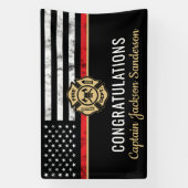 消防士消防署退職消防士 横断幕 (縦)